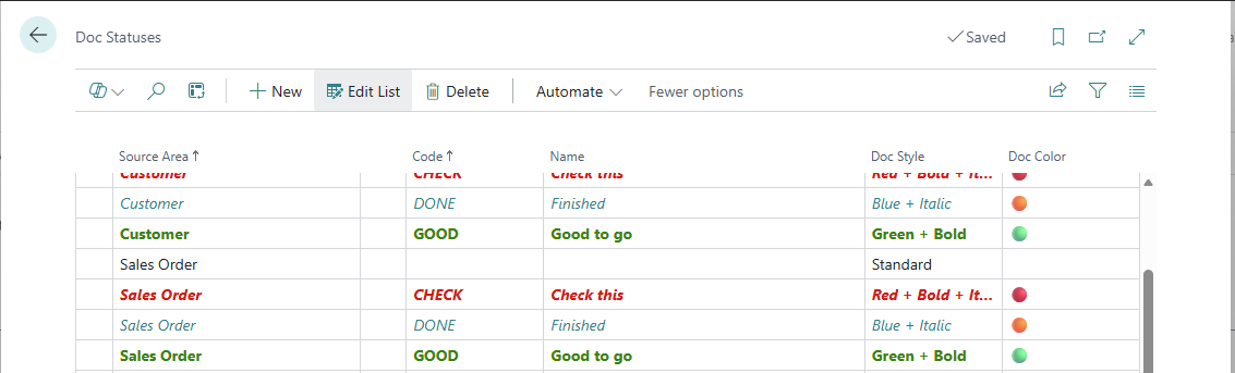 Doc Statuses