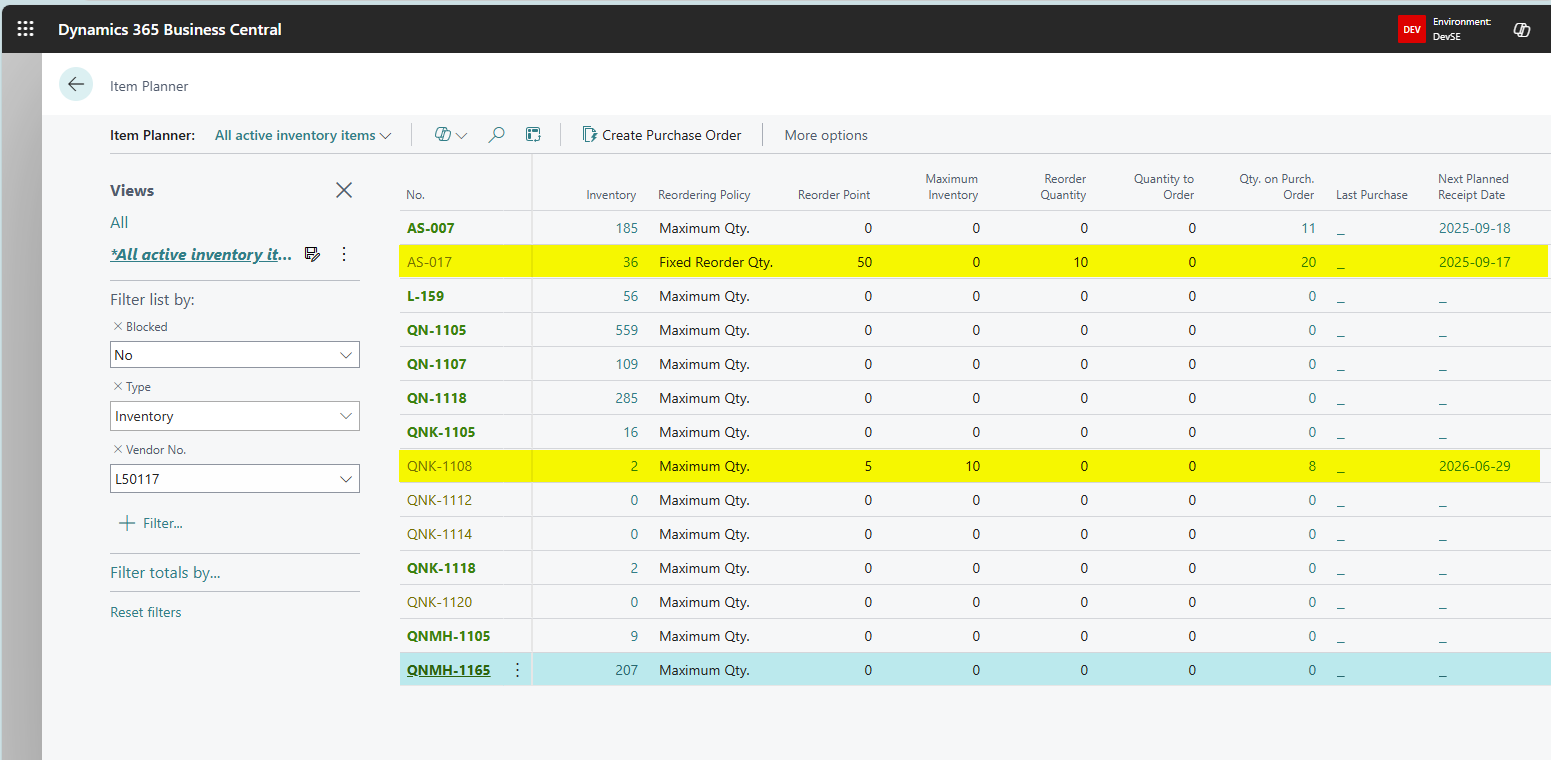 Create Purchase Orders